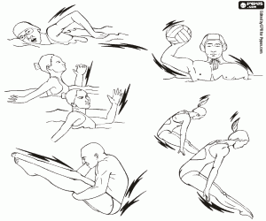 раскраска Плавательный олимпийский спорт