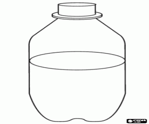 раскраска Пластиковая бутылка наполовину