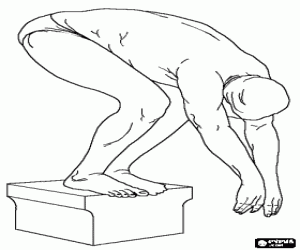 раскраска Пловец готов конкурировать
