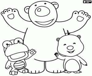 раскраска Поби, Кронг и Лупи