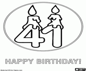 раскраска Поздравления на 41 год