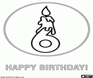 раскраска Поздравления на 6 лет