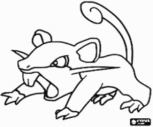 раскраска Покемон крыса Rattata