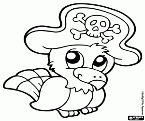 раскраска Попугай пиратов