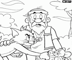 раскраска Попытка мира между Тома и Джерри