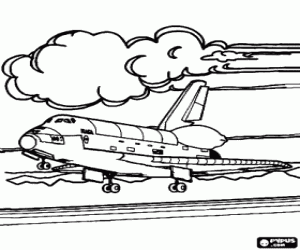 раскраска Посадка шаттла