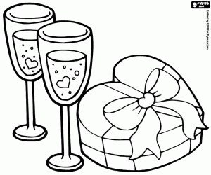 раскраска Празднование дня Святого Валентина