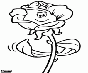 раскраска Прекрасные Розы с шипы