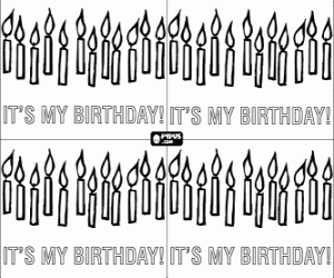 раскраска Приглашение на вечеринку со свечами