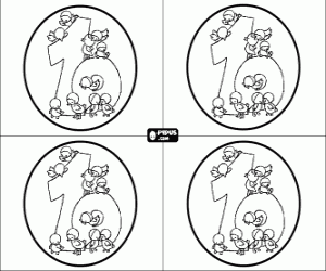 раскраска Приглашения для вечеринка десять лет