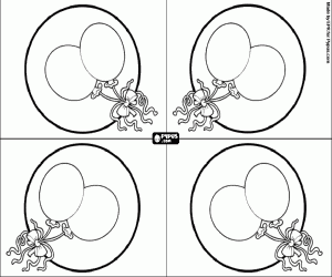 раскраска Приглашения с воздушными шарами