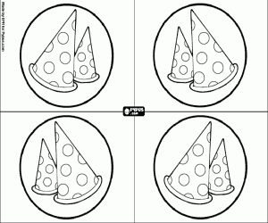 раскраска Приглашения с колпаки