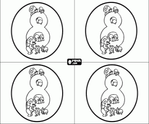 раскраска Приглашения для партии восемь лет