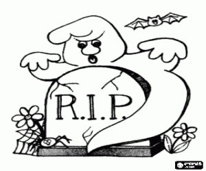 раскраска Призрак на кладбище