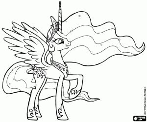 раскраска Принцесса Celestia от Equestria