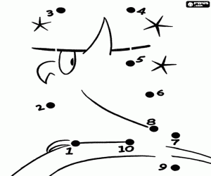 раскраска Присоединиться к точек, сова с шляпой