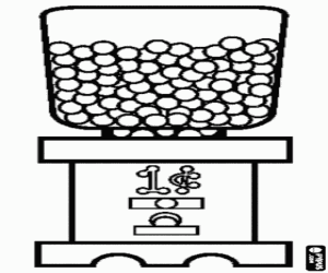 раскраска Продажа жевательная резинка мяч