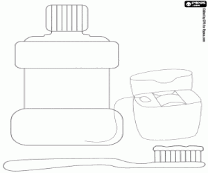 раскраска Продукция для гигиены полости рта