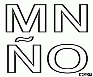 раскраска Прописные буквы M, N, С и O