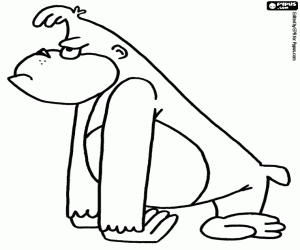 раскраска Профиль разгневанных гориллы