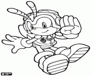 раскраска Пчела Sonic, Charmy Bee