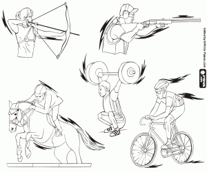 раскраска Пять олимпийских видов спорта