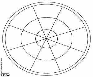 раскраска Радиальная Мандала в три полосы