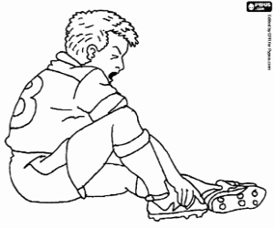 раскраска Раненых футболист
