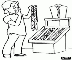 раскраска Ребенка и галстук для Папа