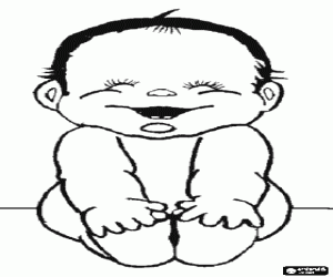 раскраска Ребенок сидит на полу