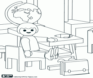 раскраска Ребенок в школе Playmobil