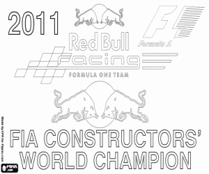 раскраска Ред Бул Рейсинг, чемпион F1 2011