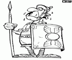 раскраска Римский солдат боится галлов