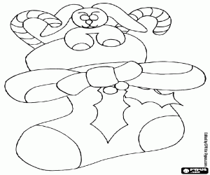 раскраска Рождественская загрузки с Холли лист