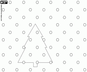 раскраска Рождественская открытка, пихты и снег