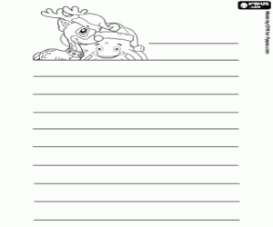 раскраска Рождественские письма с Pypus и оленя