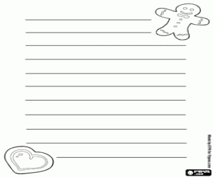 раскраска Рождественские письма с двумя печенье