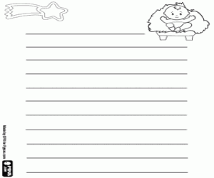 раскраска Рождественские письма с младенца Иисуса