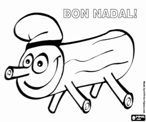 раскраска Рождественские полено, по-каталонски