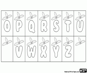 раскраска Рождественский алфавит с остроли́ст