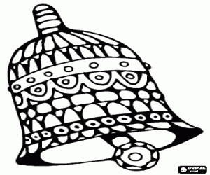 раскраска Рождественский колокольчик с геометрией