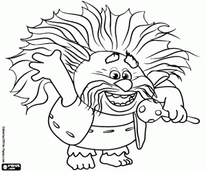 раскраска Розовый король с трещоткой