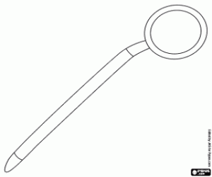 раскраска Рот зеркало, зеркало стоматолога