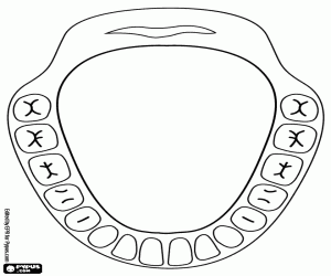 раскраска Рот с зубами