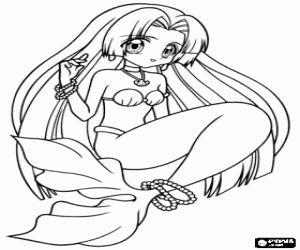 раскраска Русалка Seira Mermaid Melody