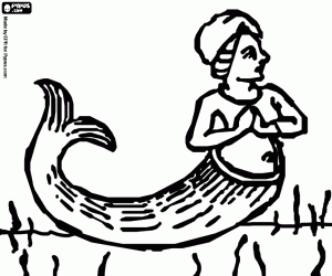 раскраска Русалка или сирены на дне моря