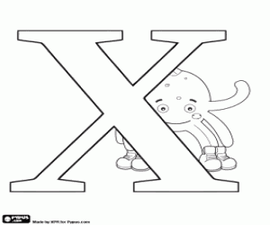 раскраска Русская буква Х и Pypus за