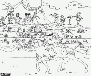 раскраска Рыцарь в средневековом турнире