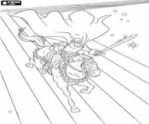 раскраска Рыцарь, характер Тор