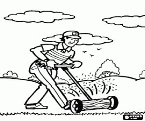 раскраска Садовник на гольф-поле